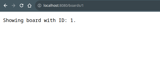 Showing board with ID 1 browser view
