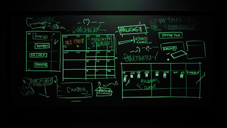 A one-year plan drawn on a blackboard.