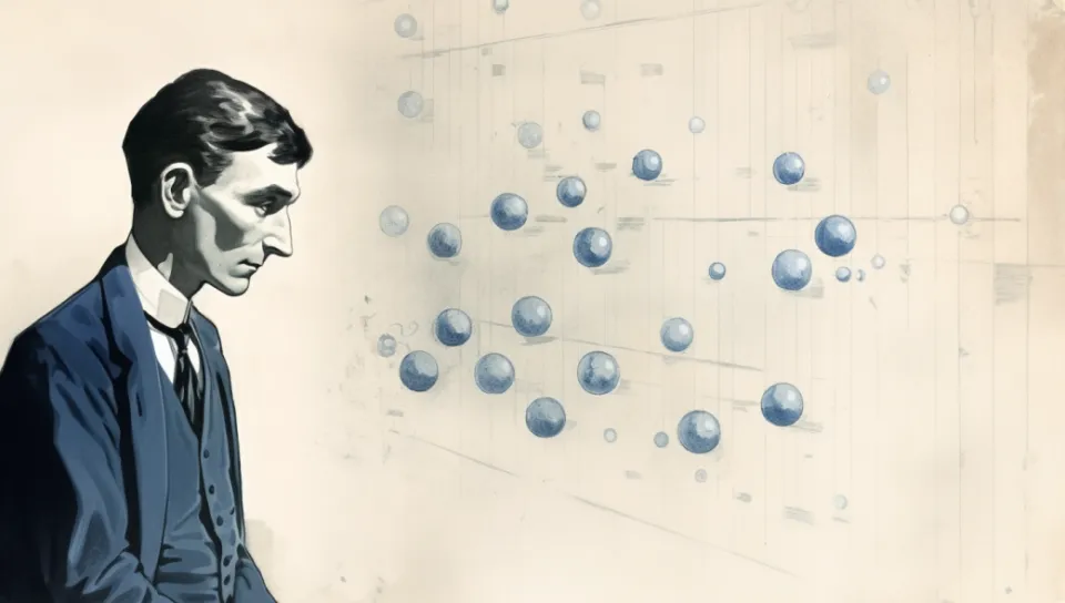 Kafka observing a stream of messages represented as marbles.